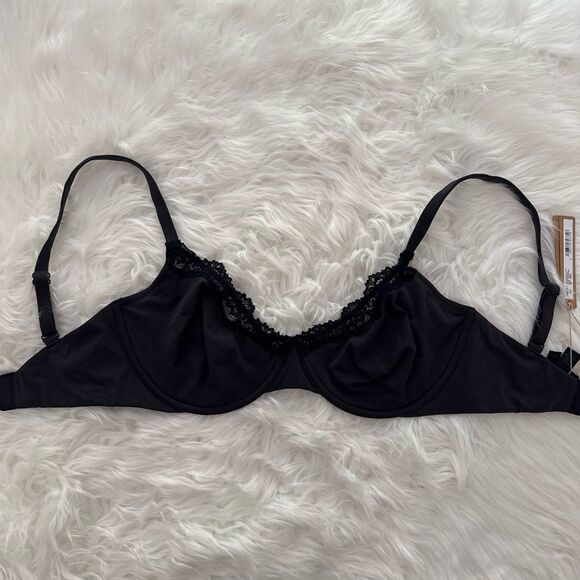 SKIMS Other - Skims Fits Everybody Lace Demi Underwire Bra Onyx Size 32DDDD